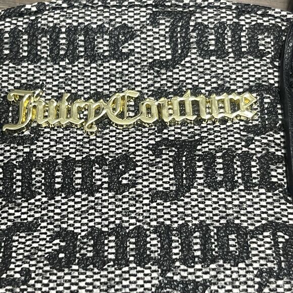 Juicy Couture Mini Crossbody Bag Top Zip Logo Monogram Half Chain Black‎ - Picture 3 of 13